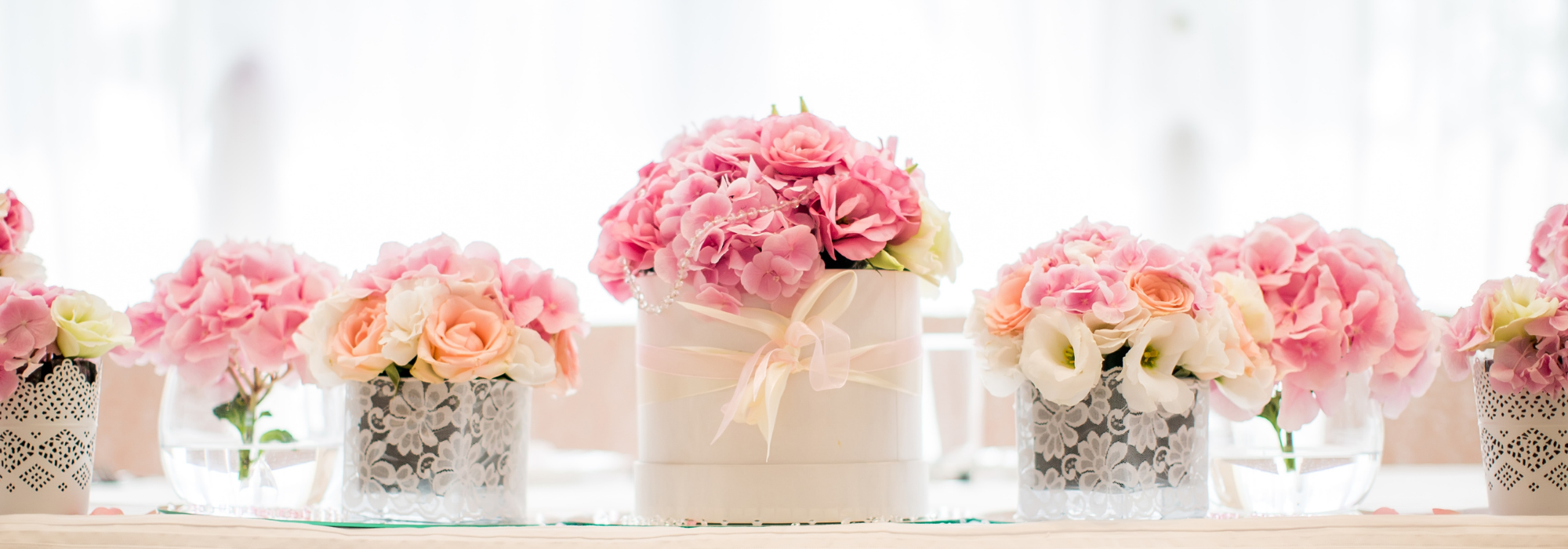 pink wedding flowers