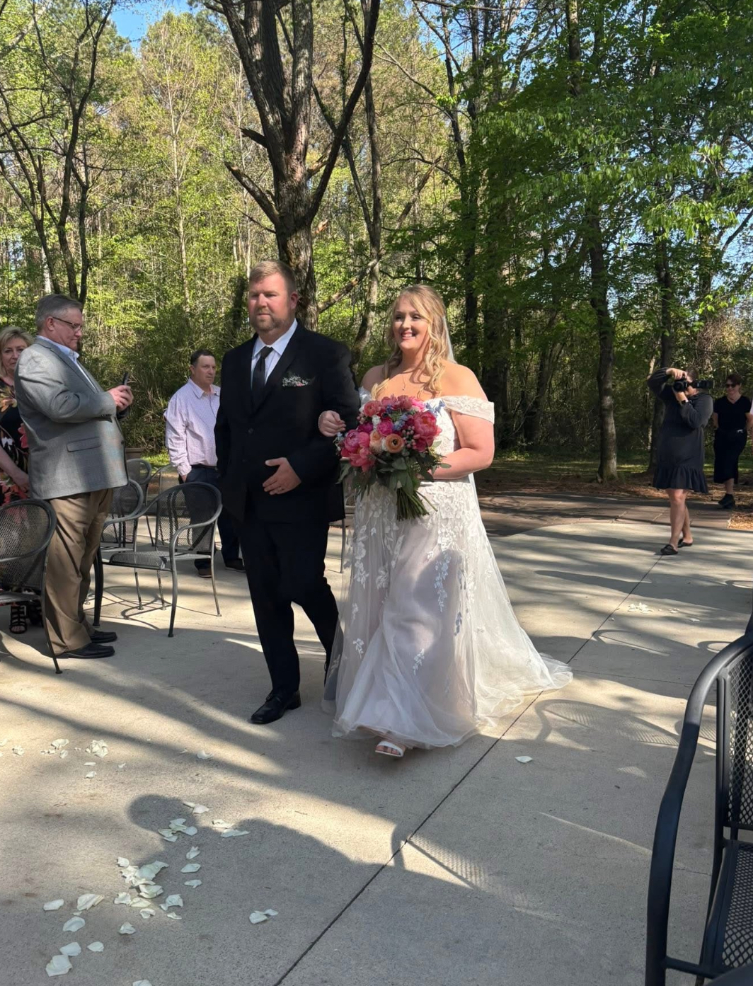 father walking bride down aisle